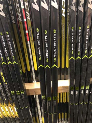 New Intermediate CCM Right Handed RibCor 65k Hockey Stick. 65 flex. p29. 3 pack