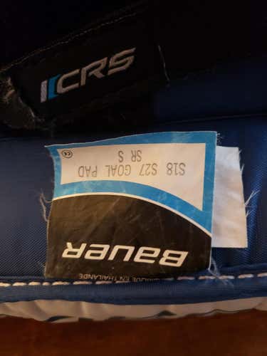 White Senior 33" Bauer Regular Goalie Full Set. Used 1 season