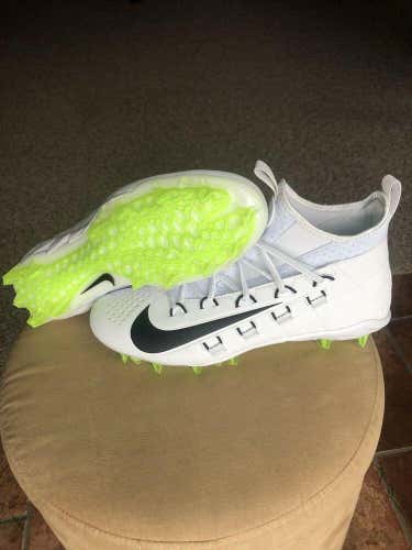 Nike Men's Alpha Huarache 6 Elite Size 11.5 Lacrosse Cleats 880409-107 Volt LAX
