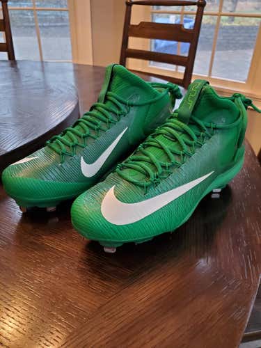 Green New Adult Men's Men's 10.5 Metal Cleats Nike High Top