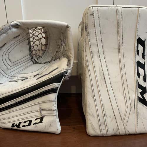 Used CCM Intermediate Full Right Premier R1.9 Glove and Extreme Flex 860 Blocker