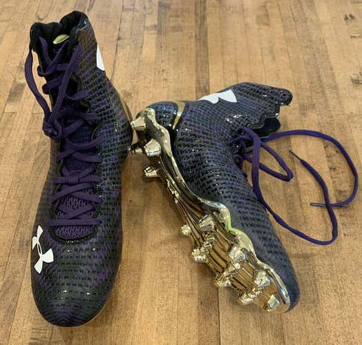 UA Highlight Football Cleats Metallic Gold Baltimore Ravens Sz 11 1270423-014