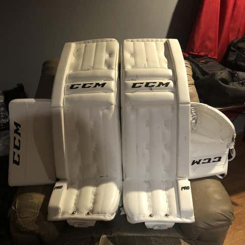 White Senior 34" Retro Flex 4 Goalie Full Set Pro Stock