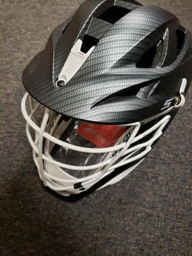 Black Adult New Player Cascade S Helmet Carbon w/White Mask