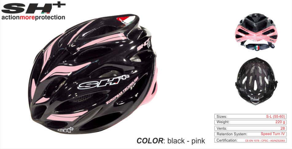 SH+ (SH Plus) Shot R1 Cycling Bicycle Helmet -Black/Pink (Was $184.99) Kask Giro