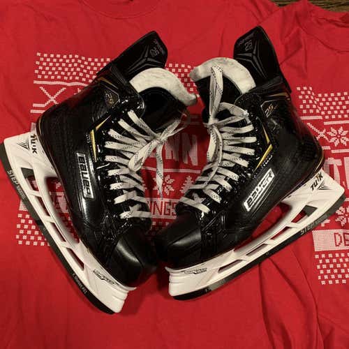 New Pro Stock hockey skates Bauer 2S Pro Supreme 7.5 D 7 3/4 Detroit Red Wings Nielsen Black Step