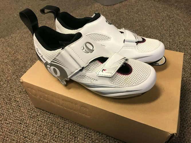 NEW PEARL IZUMI TRI FLY IV CARBON WHITE WOMEN TT/TRIATHLON SHOES SIZE 39