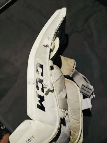 White Junior 30" CCM Goalie Leg Pads