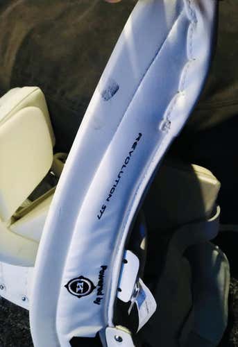 White Junior 30" CCM Goalie Leg Pads