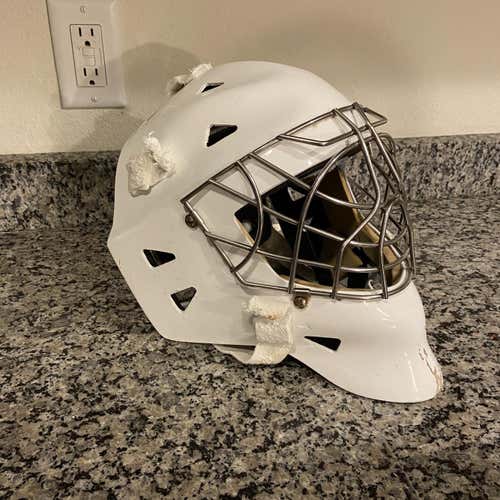 White Senior Cat Eye UsedGoalie Mask