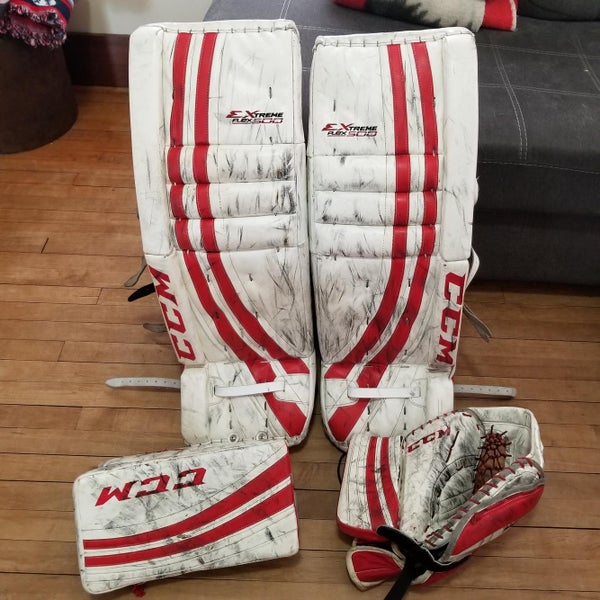 White Intermediate 32" CCM Regular Goalie Full Set