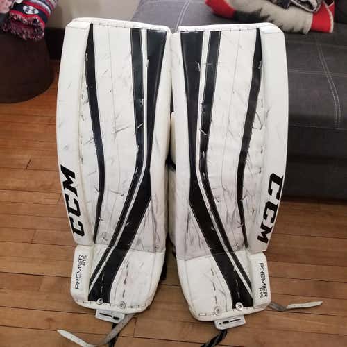 White Senior 34" CCM Premier R1.5 Goalie Leg Pads