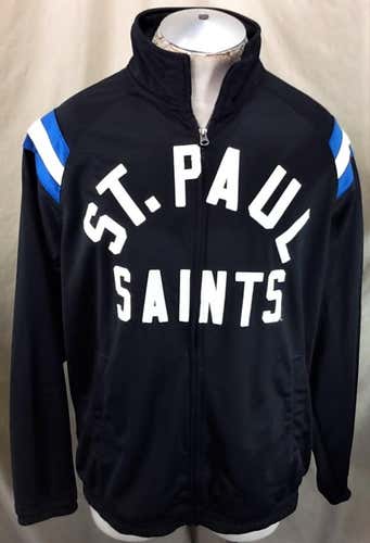 St. Paul Saints Baseball Club "Spell Out" (Large) Retro Zip Up Black Track Jacket