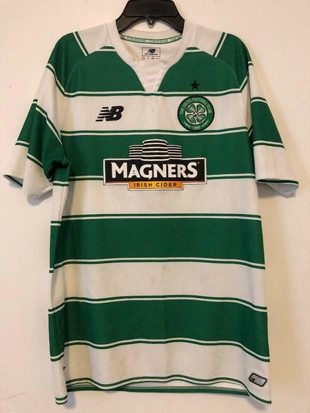 Celtic F.C. New Balance Soccer Jersey Size Medium Striped Green White 2015/2016