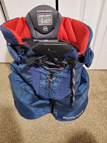 Blue Senior Medium Bauer Vapor 1X Hockey Pants