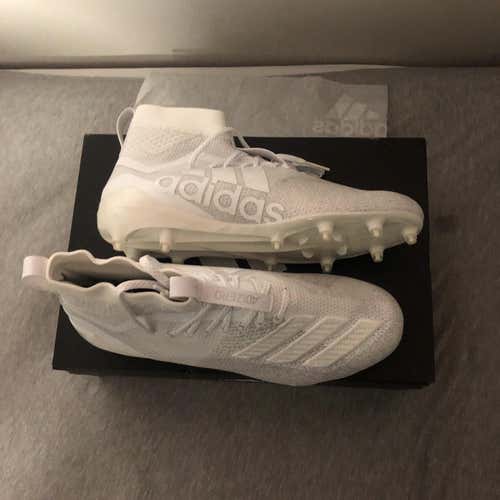 White Adizero 8.0 SK Adult 11 Mid Cleat