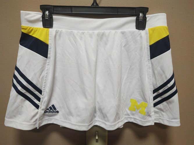 New Adidas Womens Skort Size Lage White Blue/Yellow Michigan Wolverines