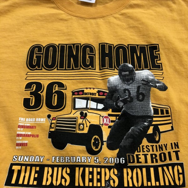 Vintage Pittsburgh Steelers Jerome Bettis Taking the Bus Home T-Shirt Sz M