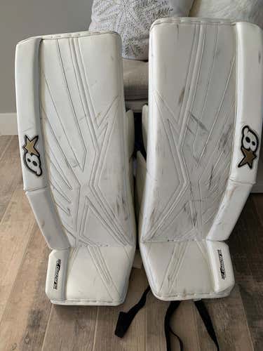 White Senior 33+1 Brian's Subzero 7.0 Goalie Leg Pads, Used but tons of life left, practically new