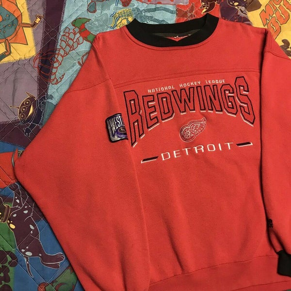 Vintage 90s Detroit Red Wings Sweatshirt Pullover Adult Large NHL Hockey Red