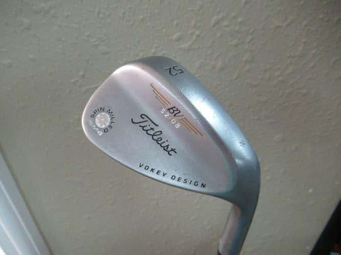 NICE TITLEIST VOKEY SM4 SPIN MILLED 52* GAP WEDGE FACTORY STEEL WEDGE NEW GRIP