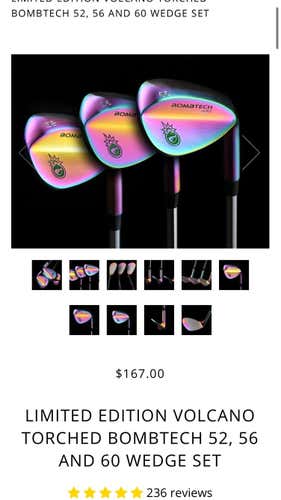 Brand New Bombtech 3 Club Wedge Set 52,56,60