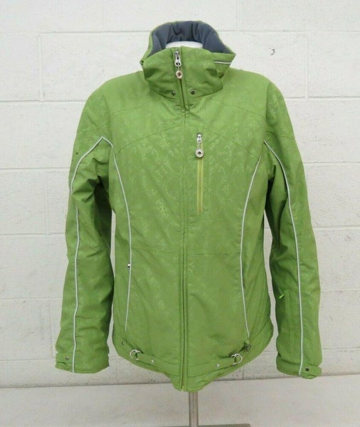 NILS Patterned Green Insulated Waterproof Breathable Ski Jacket Women's Large