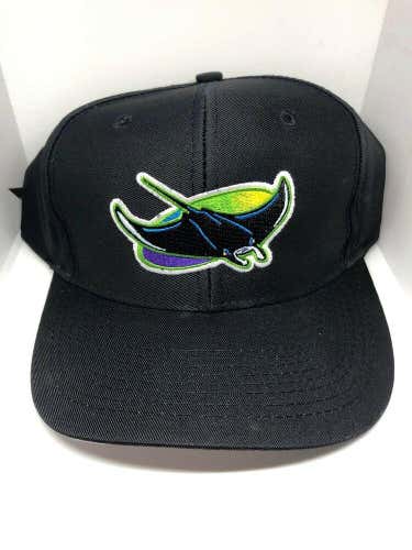 VINTAGE 1990s TAMPA BAY DEVIL RAYS MLB BASEBALL LOGO ATHLETIC SNAPBACK HAT CAP
