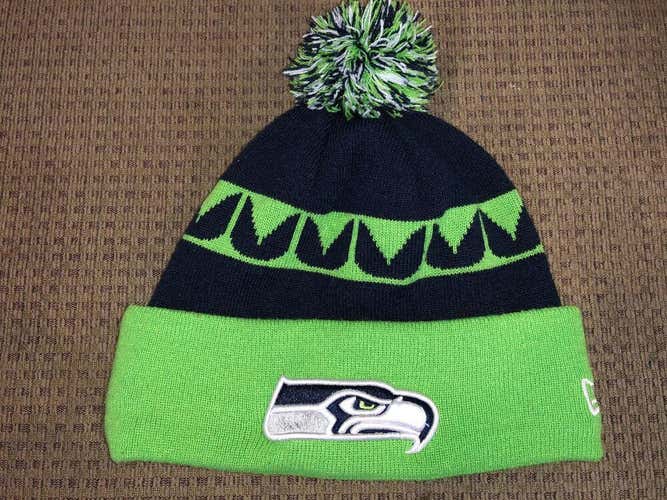 SEATTLE SEAHAWKS Green/Blue Warm NFL Football Beanie Winter Hat One Size