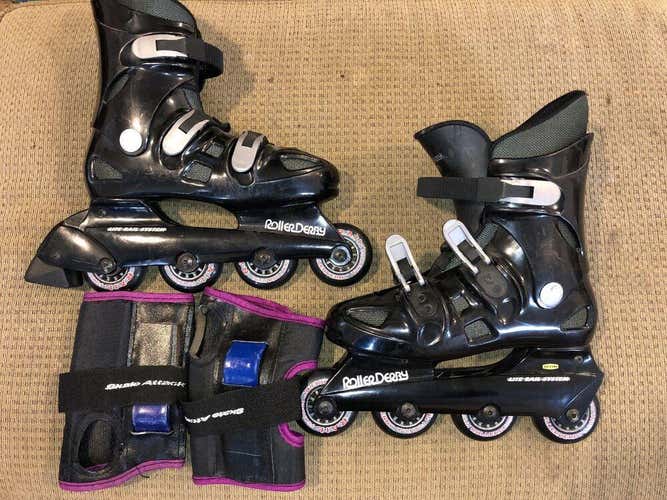 Vintage Roller Derby Inline Skates Roller Blades Size 6 Men’s Black