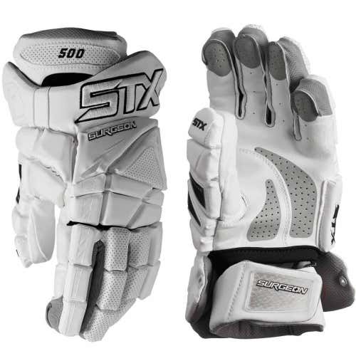 NWT White STX SURGEON 12” Medium New Player SURGEON Lacrosse Gloves 12" Lax