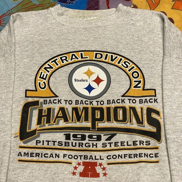 Vintage 90s Pittsburgh Steelers Sweatshirt Crewneck Adult Large NFL Gray 1997