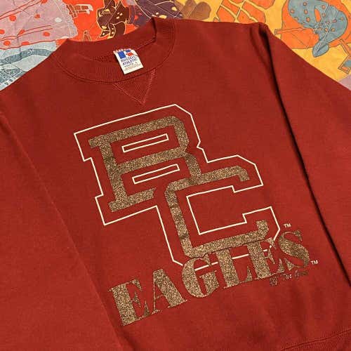 Vintage 90s Boston College Eagles Sweatshirt Crewneck Boys Youth Large College