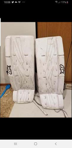 White Intermediate 31+1 Brian's NetZero Goalie Leg Pads