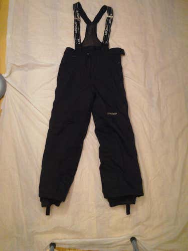 Spyder Full Side-Zip Race Training Pants w/Suspenders – Youth Sz 18 – Black - VG condition