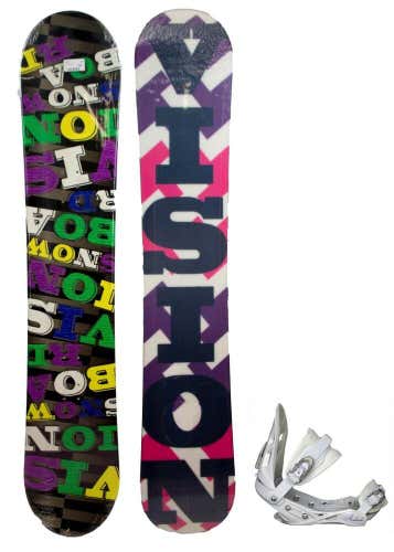 Womens Vision Blast Snowboard + NEW Bindings Size 150CM Camber Ladies Ride No Trades