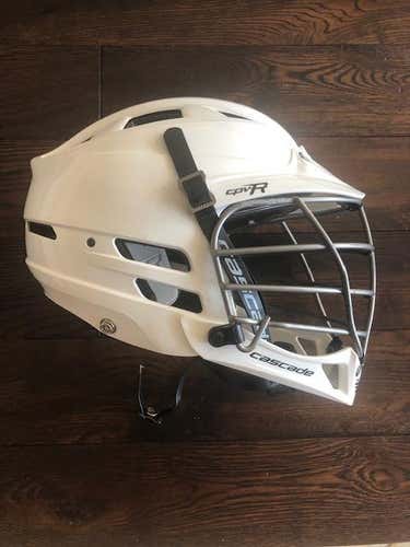 White New Youth Player Cascade CPV-R Helmet / Size XXS / BLK Chin Strap