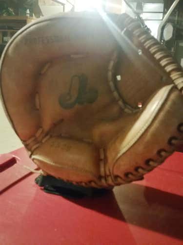 Orange Left Handed Catcher's Vintage Montreal Expos Catchers Mitt Baseball Glove 13"