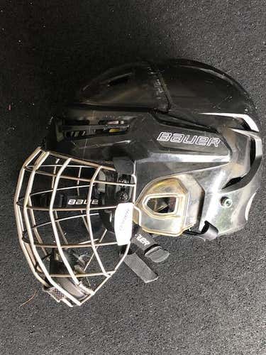 Black Small Bauer Re-Akt Helmet with Titanium  Cage