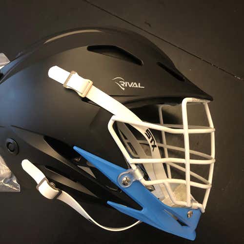 Pre-Owned, Mint Condition Matte Black Stx Rival, White Cage, Hopkins/carolina Jaw, White Chin Strap.