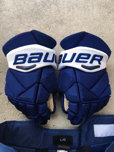 ZACH HYMAN PRO STOCK Bauer Vapor 1X Hockey Gloves TORONTO MAPLE LEAFS