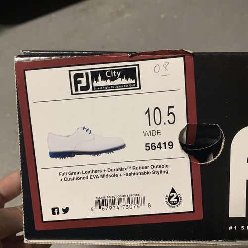 White Men's 10.5 Footjoy City Golf Shoes