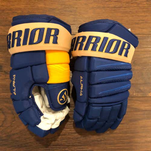 St. Louis Blues Third/Winter Classic Warrior Alpha QX Gloves 14" Pro Stock