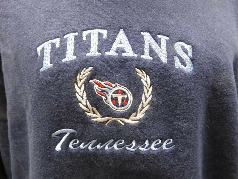 Navy Titans Tennessee NFL Embroidered Football Sweatshirt (L)