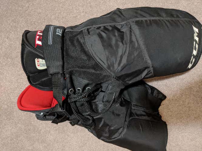 Black Junior Large CCM CCM U+12 Hockey Pants