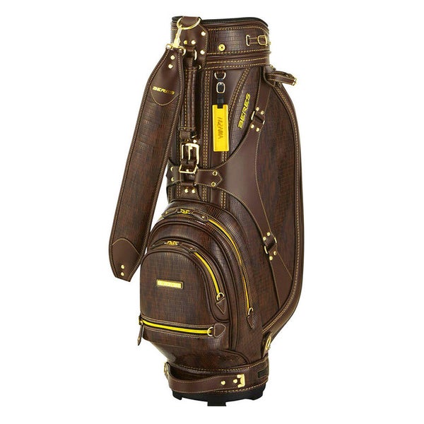 NEW 2018 Honma CB-1814 Beres Brown/Gold 9 Inch 5-Way Staff Caddy Bag FIRM PRICE
