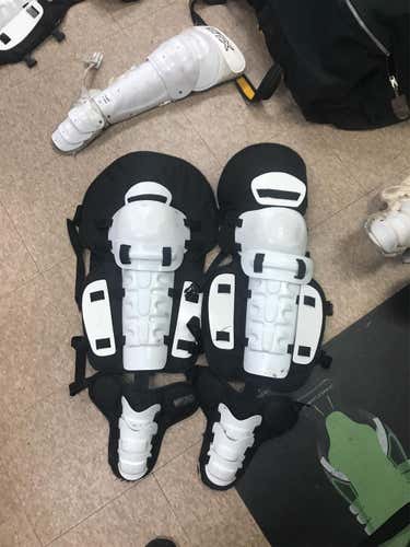 Adult Medium Box Lacrosse Goalie Leg Pads Shin Guards