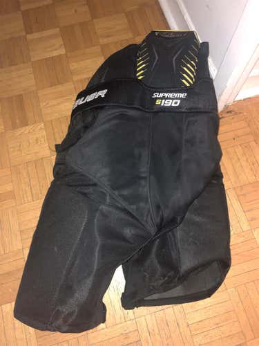Black Senior Medium Bauer S190 Hockey Pants