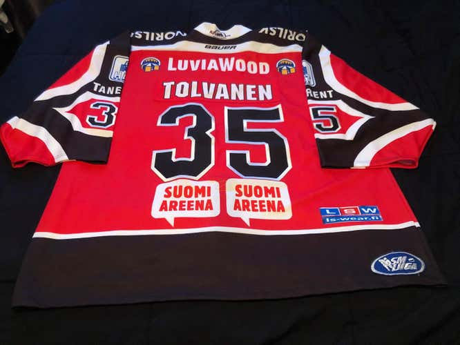 SM Liiga Assat Atte Tolvanen Game / Issued Worn Goalie Cut Jersey Pro Stock