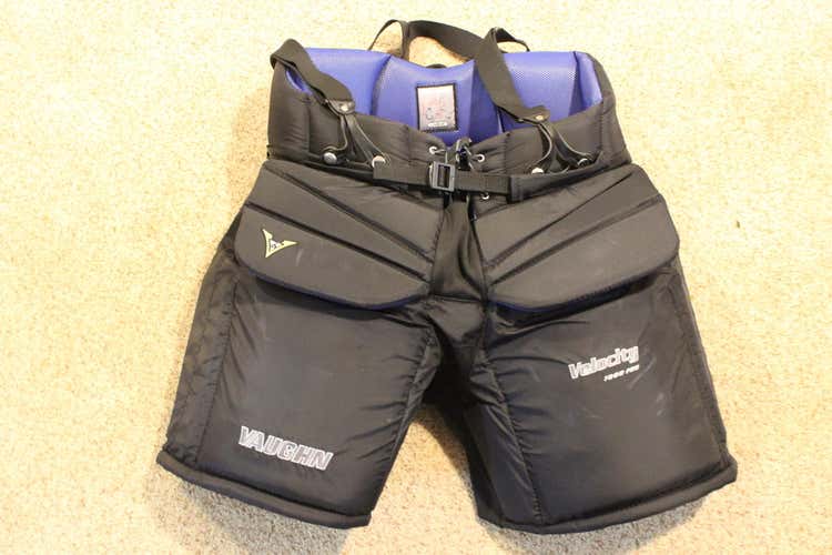 Vaughn V6 1000 Pro Hockey Goalie Pants Black Senior Large *Great Shape*